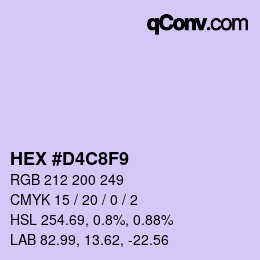 颜色代码: HEX #D4C8F9 | qconv.com