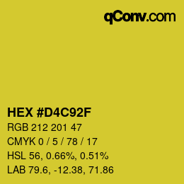 Color code: HEX #D4C92F | qconv.com