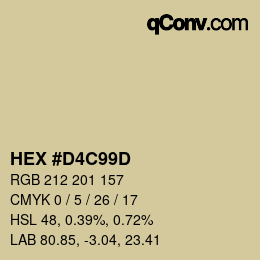 カラーコード: HEX #D4C99D | qconv.com