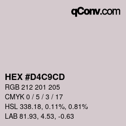Color code: HEX #D4C9CD | qconv.com