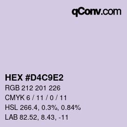 Color code: HEX #D4C9E2 | qconv.com