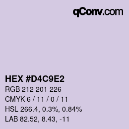 カラーコード: HEX #D4C9E2 | qconv.com