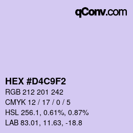 カラーコード: HEX #D4C9F2 | qconv.com