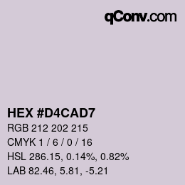 Color code: HEX #D4CAD7 | qconv.com