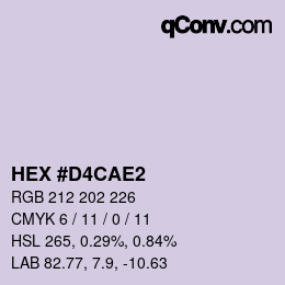 カラーコード: HEX #D4CAE2 | qconv.com