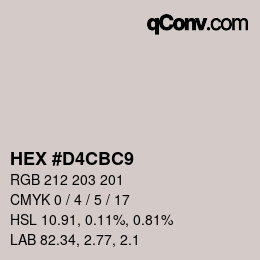 カラーコード: HEX #D4CBC9 | qconv.com