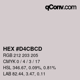 Color code: HEX #D4CBCD | qconv.com