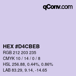 Color code: HEX #D4CBEB | qconv.com