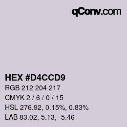 カラーコード: HEX #D4CCD9 | qconv.com