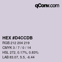 Color code: HEX #D4CCDB | qconv.com