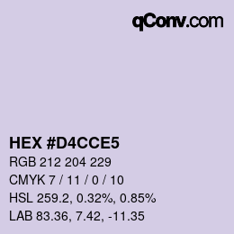 Color code: HEX #D4CCE5 | qconv.com