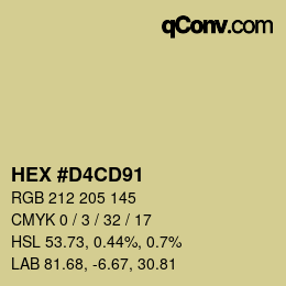 Color code: HEX #D4CD91 | qconv.com