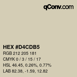 カラーコード: HEX #D4CDB5 | qconv.com