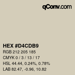 Color code: HEX #D4CDB9 | qconv.com