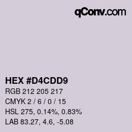 Color code: HEX #D4CDD9 | qconv.com