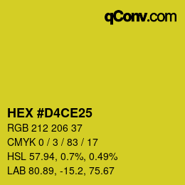 カラーコード: HEX #D4CE25 | qconv.com