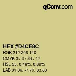 Color code: HEX #D4CE8C | qconv.com