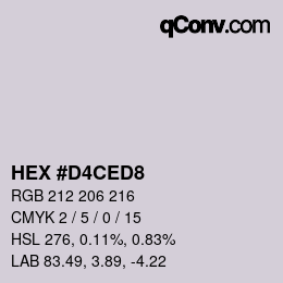 Color code: HEX #D4CED8 | qconv.com