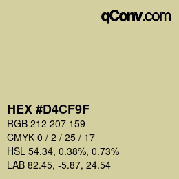 カラーコード: HEX #D4CF9F | qconv.com