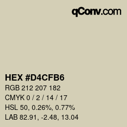 Color code: HEX #D4CFB6 | qconv.com