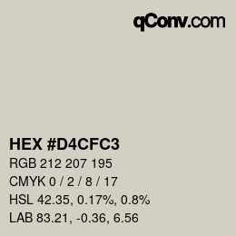 Color code: HEX #D4CFC3 | qconv.com