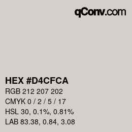 Color code: HEX #D4CFCA | qconv.com