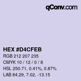 カラーコード: HEX #D4CFEB | qconv.com