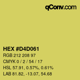 カラーコード: HEX #D4D061 | qconv.com