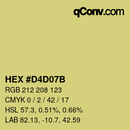 Color code: HEX #D4D07B | qconv.com