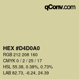 颜色代码: HEX #D4D0A0 | qconv.com