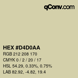 Color code: HEX #D4D0AA | qconv.com