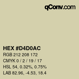カラーコード: HEX #D4D0AC | qconv.com