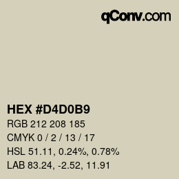 カラーコード: HEX #D4D0B9 | qconv.com