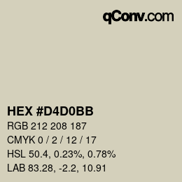 Color code: HEX #D4D0BB | qconv.com