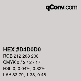 カラーコード: HEX #D4D0D0 | qconv.com