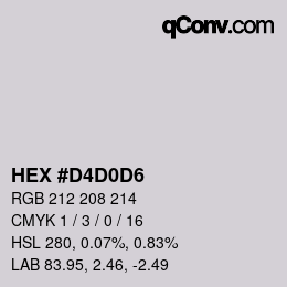 Color code: HEX #D4D0D6 | qconv.com