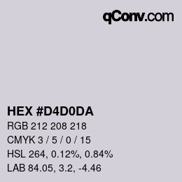 カラーコード: HEX #D4D0DA | qconv.com