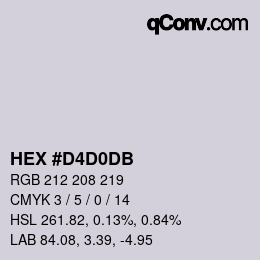 Color code: HEX #D4D0DB | qconv.com