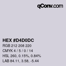 Color code: HEX #D4D0DC | qconv.com