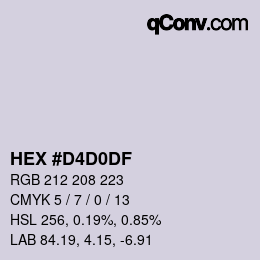 カラーコード: HEX #D4D0DF | qconv.com