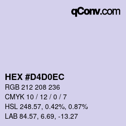 カラーコード: HEX #D4D0EC | qconv.com