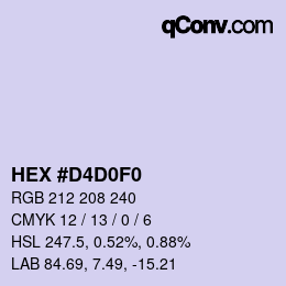 Color code: HEX #D4D0F0 | qconv.com