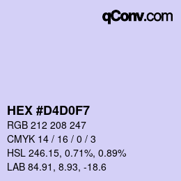 Color code: HEX #D4D0F7 | qconv.com