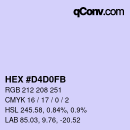 Color code: HEX #D4D0FB | qconv.com