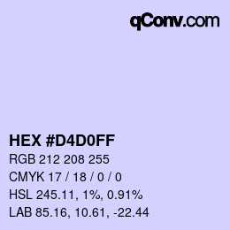 Color code: HEX #D4D0FF | qconv.com