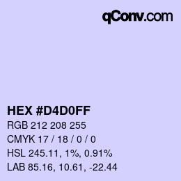 Color code: HEX #D4D0FF | qconv.com