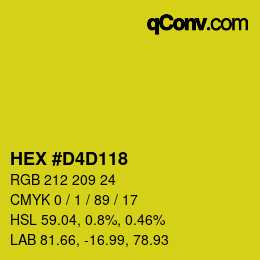 Color code: HEX #D4D118 | qconv.com