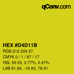 カラーコード: HEX #D4D11B | qconv.com