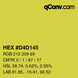 颜色代码: HEX #D4D145 | qconv.com