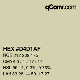 Color code: HEX #D4D1AF | qconv.com